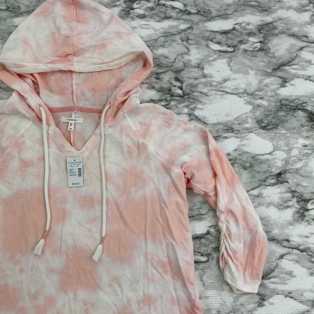 NWT Maurice’s Pink Tie-Dye Hooded Top - Picture 7 of 9